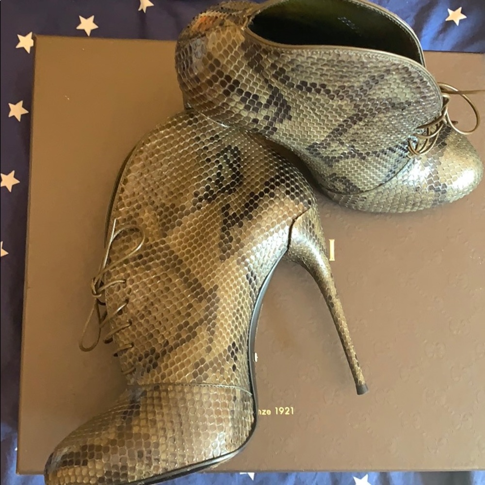 Gucci Python Booties 37 Worn Once - image 3